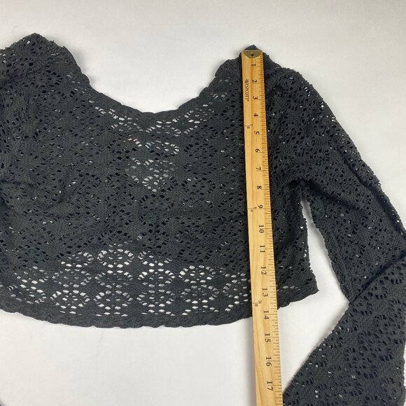 FP Beach Crochet Long Sleeve Crop Top Women's Size Small - Picture 7 of 11